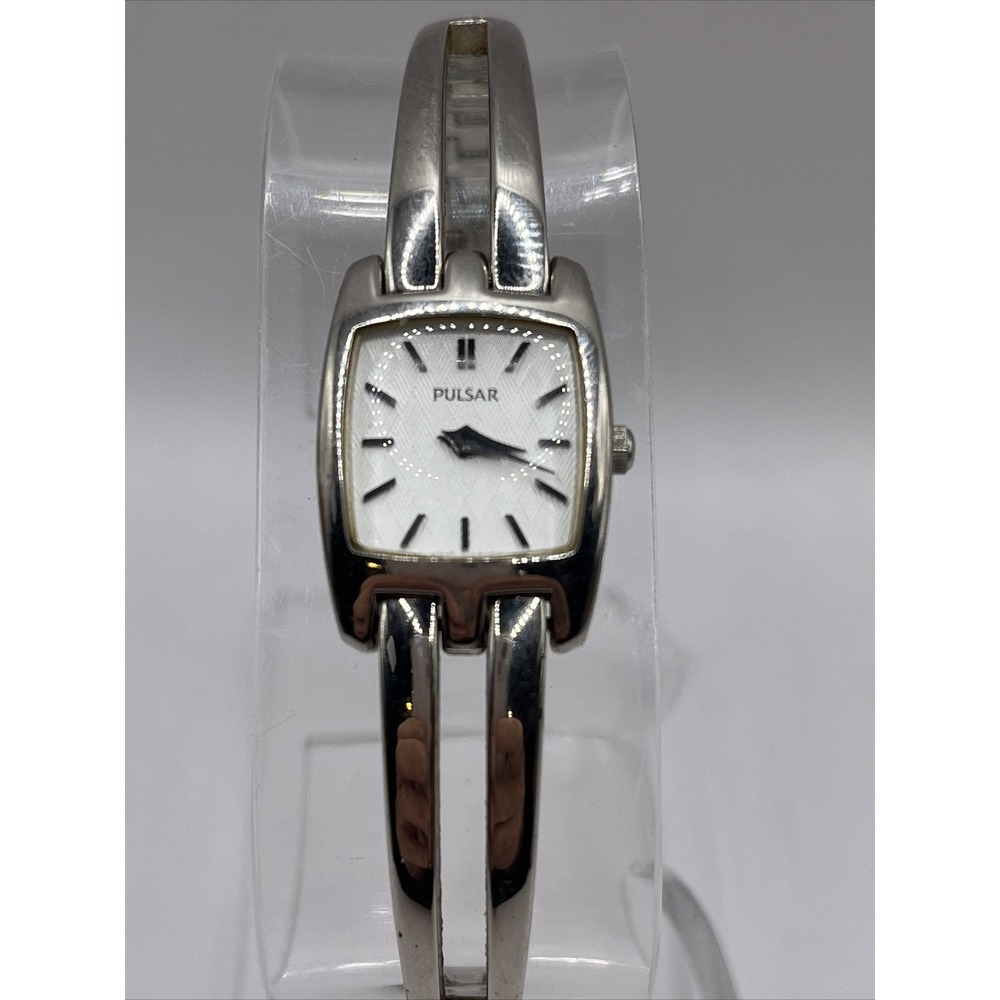 Pulsar Women's‎ Quartz Watch Silver Square Dial- New Battery